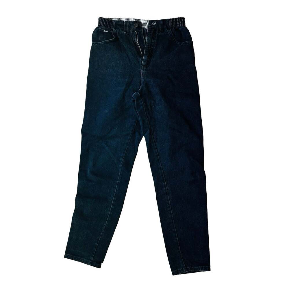 Vtg 90s Lee Original High Waisted Black Denim Mom Jeans - 6 M - Made In USA